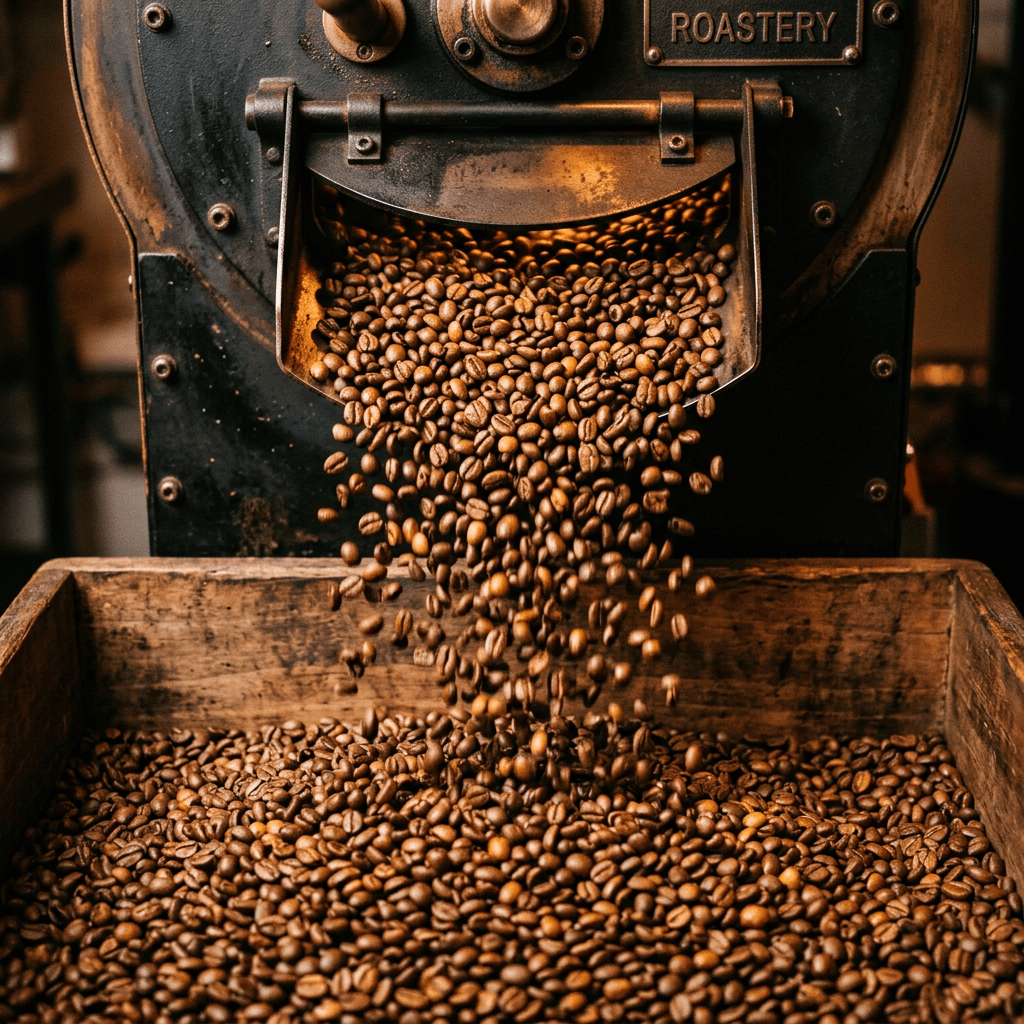 Freshly roasted coffee beans
